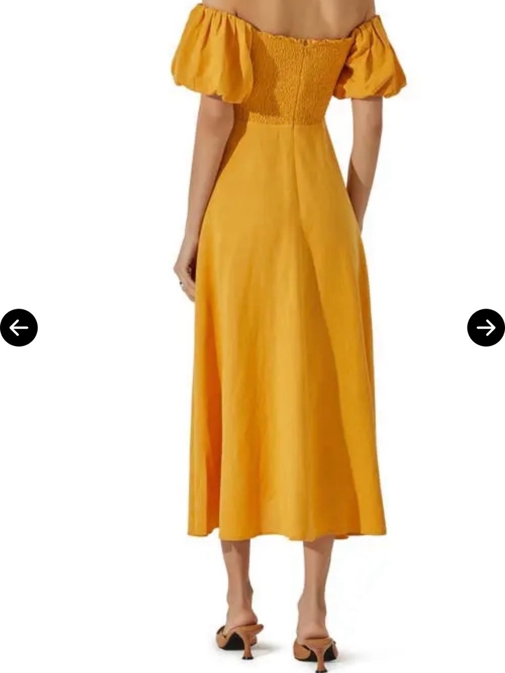 ASTR Style Off Shoulder Puff Sleeve A-Line Dress S